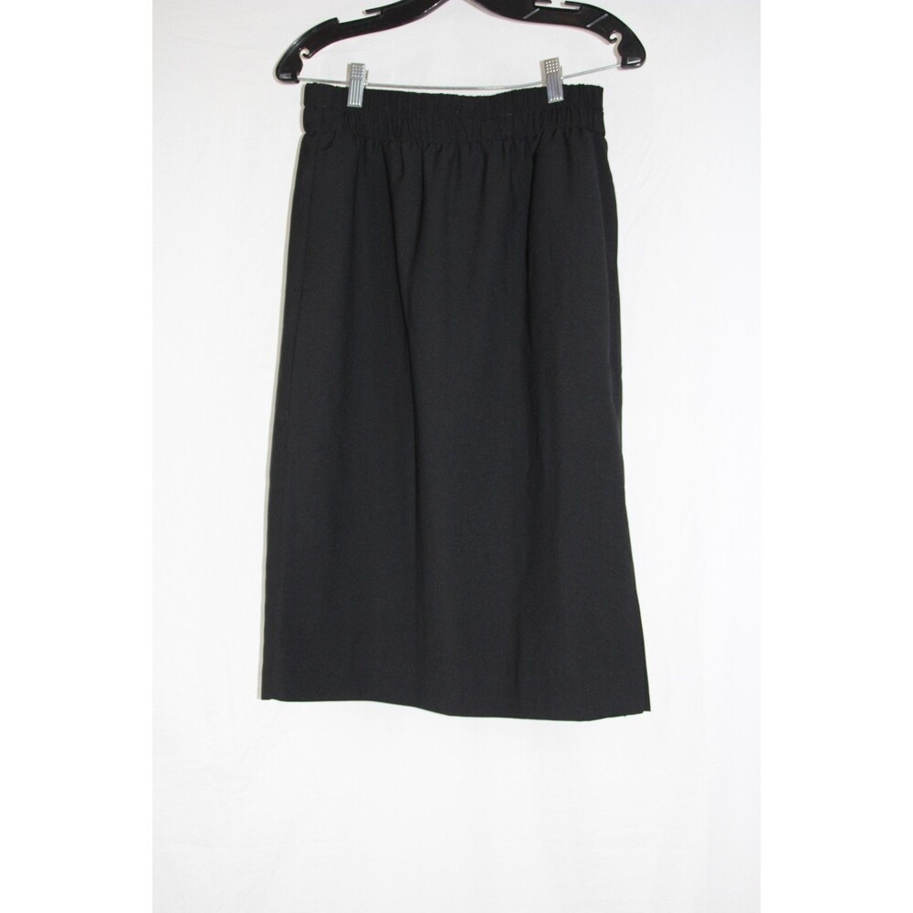 J Crew Black Pencil Skirt Pockets Elastic Waist Work Office Career Size XS